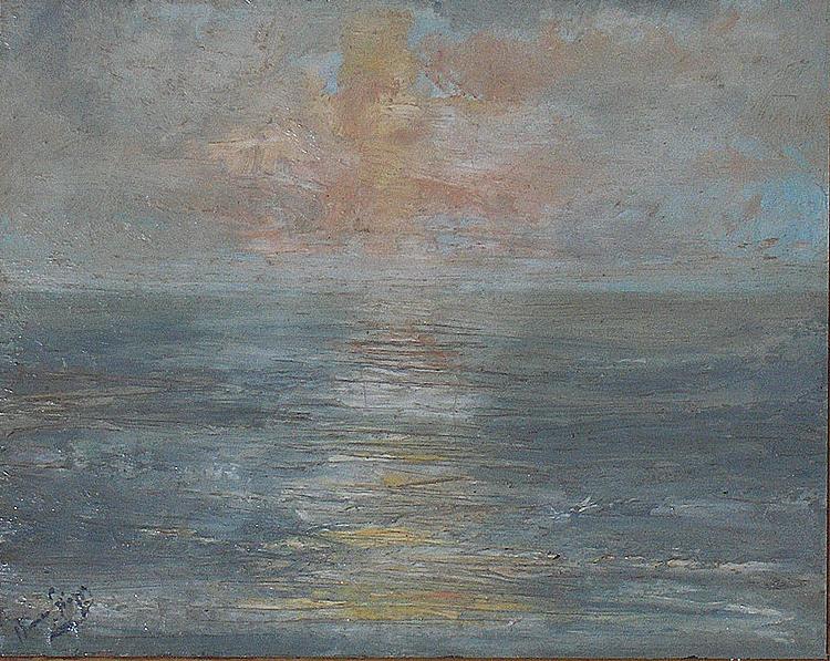unknow artist Sunset at sea Germany oil painting art